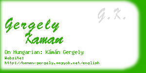 gergely kaman business card