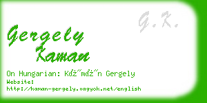 gergely kaman business card